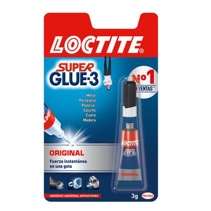 Super Glue-3 Original Pegamento Universal Transparente e Instantáneo 1x3 g Loctite