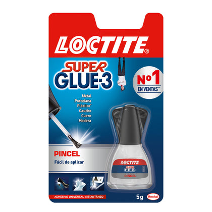 Super Glue-3 Pincel Pegamento Transparente Universal de Triple Resistencia 1x5 g Loctite