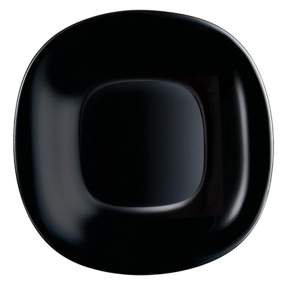 Plato Postre Vidrio Carine Negro 19cm