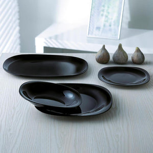 Plato Postre Vidrio Carine Negro 19cm