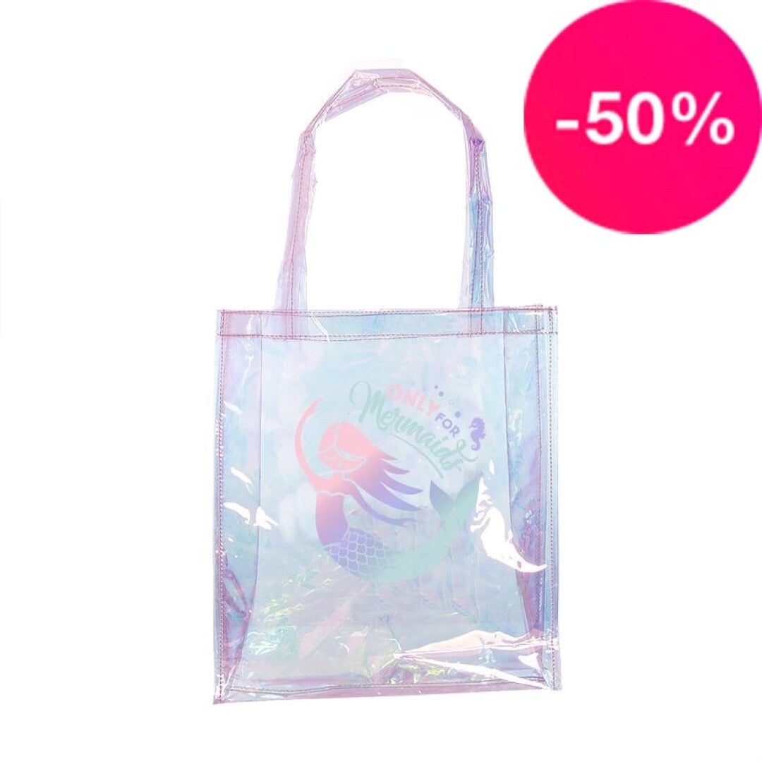 Borsa on sale olografica trasparente