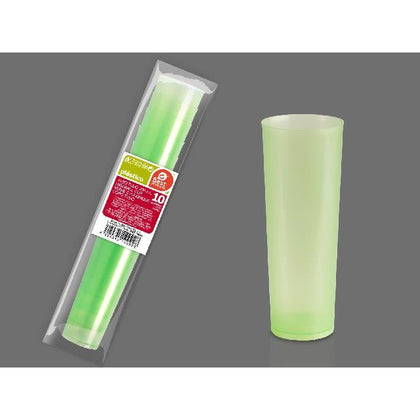 Bolsa 10 Vaso Tubo Irrompible Verde 300 cc PP