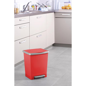 Cubo Pedal 23 L Millenium Rojo