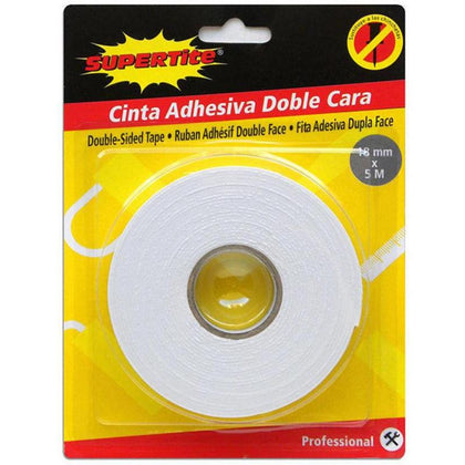 Cinta Adhesiva Doble Cara 18 mm x 5 m