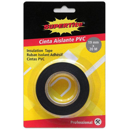 Cinta Aislante PVC 19 mm x 20 m Negra