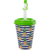 Vaso Hawai IML Flamingo con Tapa y Caña 0,43 L