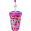 Vaso Hawai IML Flamingo con Tapa y Caña 0,43 L