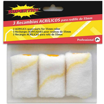 3 Recambios Acrílicos para Rodillo de 55 mm