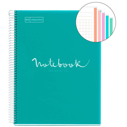 Cuaderno A4 Notebook 5 Pp Emotions Turquesa 120 Hojas