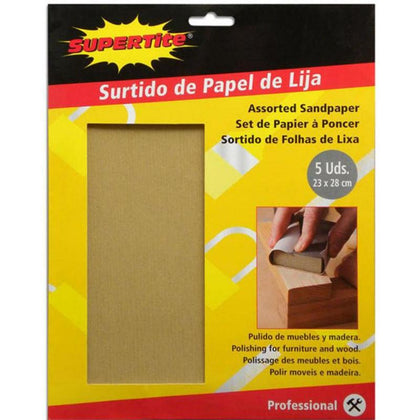 Surtido de Papel de Lija 23 x 28 cm