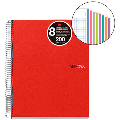 Cuaderno A5 Notebook 8 Pp Rojo 200 Hojas