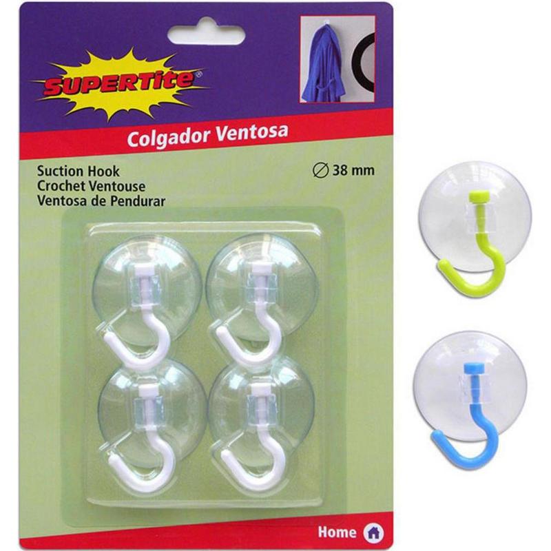 4 Colgadores Ventosa PVC 38 mm – Chensi