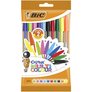 10 Bolígrafos de Cristal Bic Multicolor