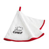 Toalla Redonda 60cm Felpa Bordada Chef Etoile Rojo