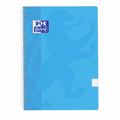 Cuaderno Espiral School Pastel Tapa Plástico Folio Oxford Azul Pastel