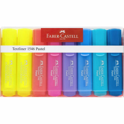 Estuche 8 Rotuladores Fluorescentes Punta Biselada Faber Castell Multicolor Pastel