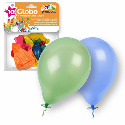 Bolsa 10 Globo Metalizado Color Surtido 23 cm