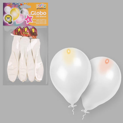 Bolsa 4 Globo con Led 30 cm Varios Colores