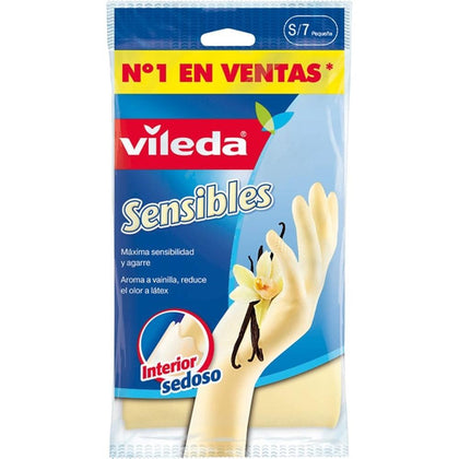 Guante Sensible Vileda 1 Par Talla S Beige