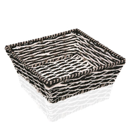 Cesta Decorativa Plástico 23x8x23cm Negra