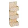 Organizador Colgante 3 Cestas Beige 25x15x72cm