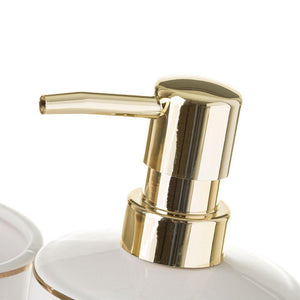 Set de Baño Gold Cerámica Blanca