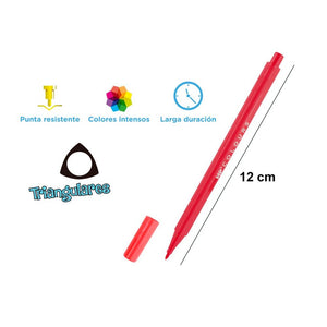 Rotuladores Triangulares Surtidos 12 uds