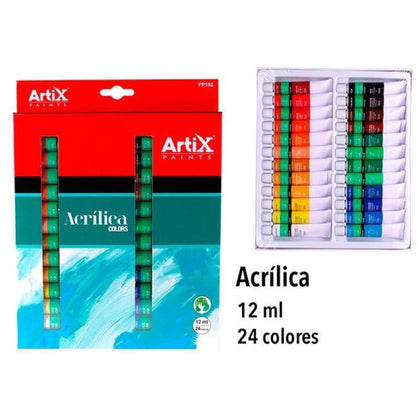 Pack 24 Colores de Pintura Acrílica