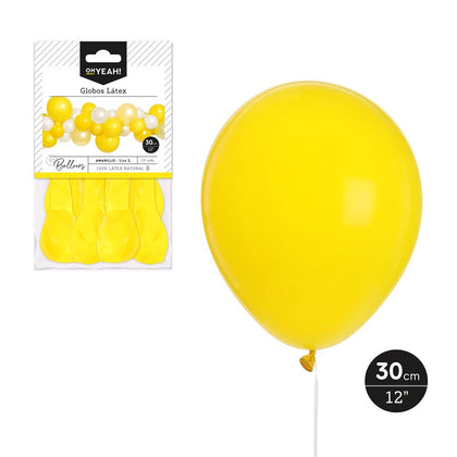 Globo Amarillo 30cm Látex 10 Uds