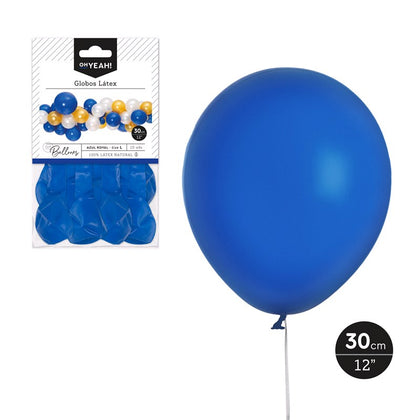 Globo Azul Royal 30cm Látex 10 Uds