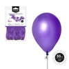 Globo Violeta Metalizado 30cm Látex 10Uds