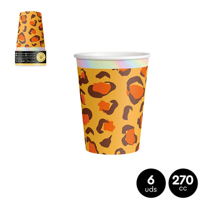 Vaso Cartón Animal Print 270cc 6Uds