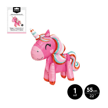 Globo Poliamida Unicornio 3D 55cm