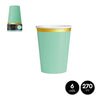 Vasos Cartón Mint Pastel Metalizado 270cc 6Uds