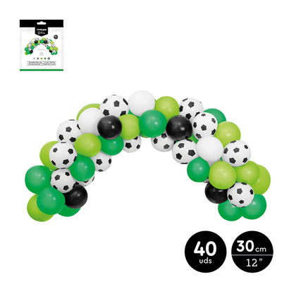 Set Arco de Globos Fútbol Látex 40Uds 1,5M