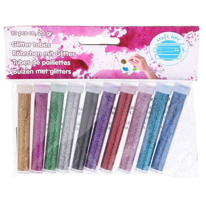 10 Tubitos 20gr de Purpurina Glitter para Manualidades